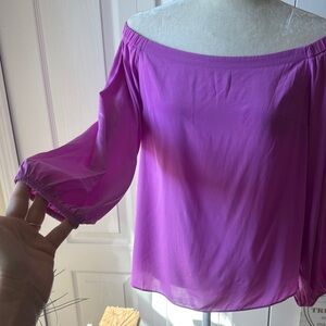 Lilly Pulitzer Vibrant purple Off-Shoulder Blouse